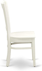 East West Furniture BOVA3-LWH-W 3 Piece Modern Dining Table Set Contains a Round Kitchen Table and 2 Kitchen Dining Chairs, 42x42 Inch, Linen White