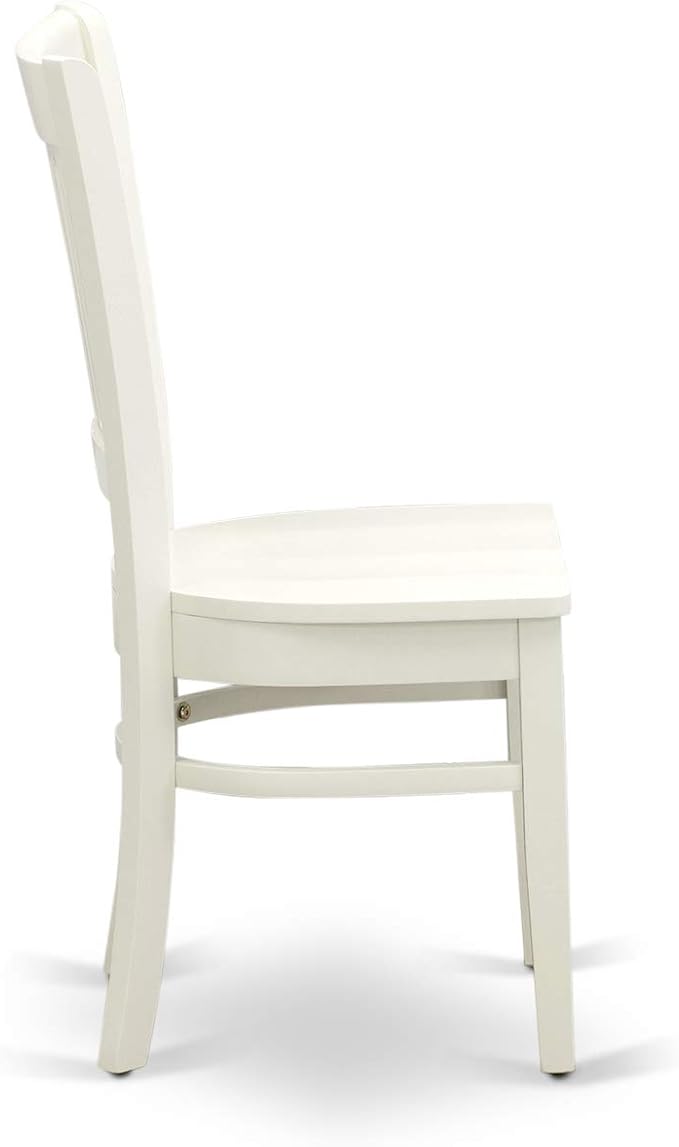 East West Furniture LGVA5-LWH-W 5 Piece Dining Set Includes a Rectangle Dining Room Table with Butterfly Leaf and 4 Kitchen Chairs, 42x84 Inch, Linen White