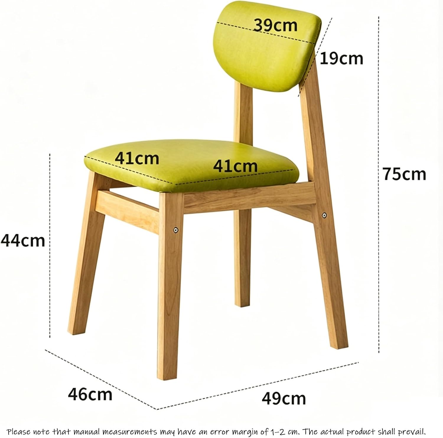Dining Chairs, Waiting Room Chair, Solid Wood Modern Dinner Stool, Bar Stool, with Curved Backrest, for Kitchen, Living Room, Study(Browns)