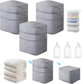Comforter Storage Bag-Ultra Space Saving Large Self Compression Organizer for Comforters and Blanket,3-Layer Zipper Self-Compressing Organizer for Storage Bedding. (Gray, 3 Pack)