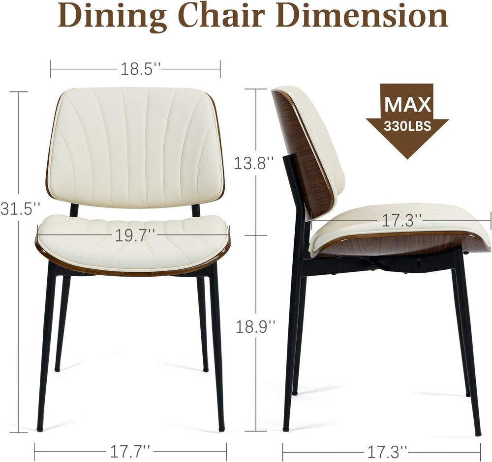 AVAWING Walnut Dining Chairs Set of 6, Mid Century Modern Dining Chairs | PU ...