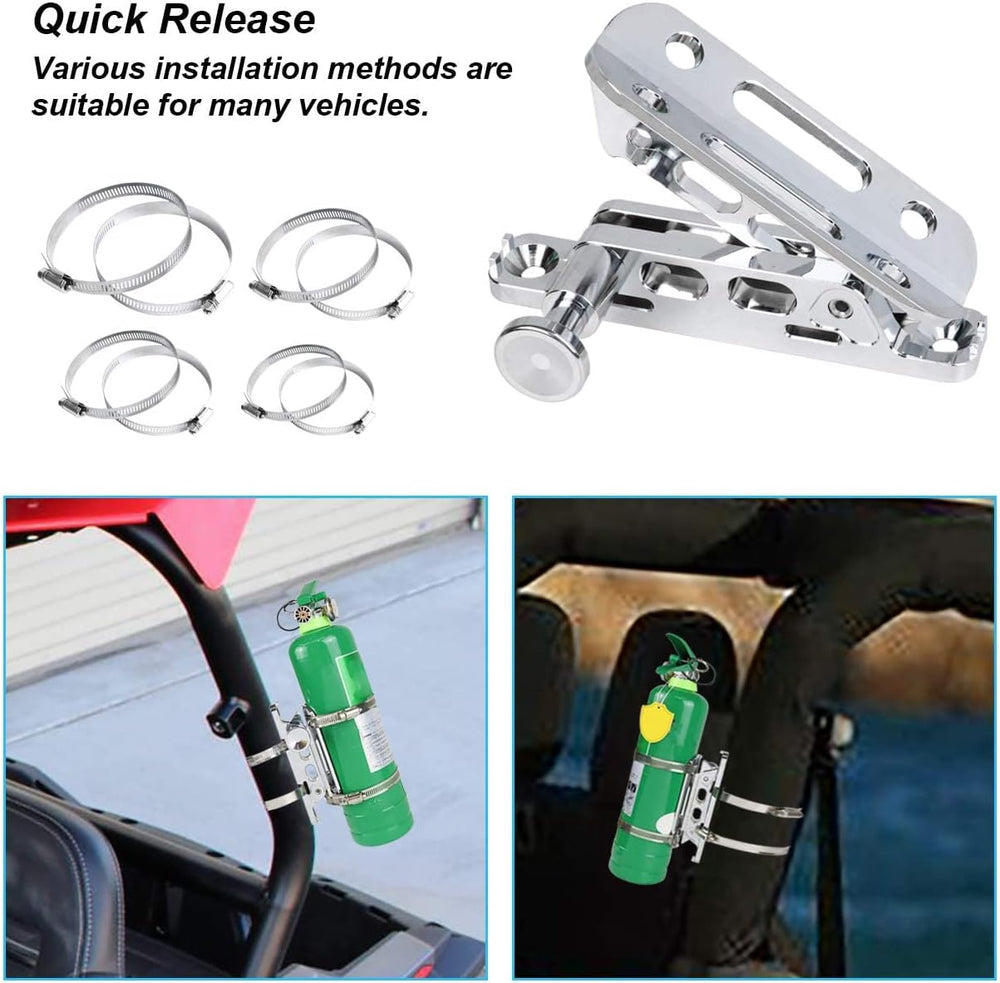 Chrome Quick Release Fire Extinguisher Mount Roll Bar Extinguisher Mounting B...