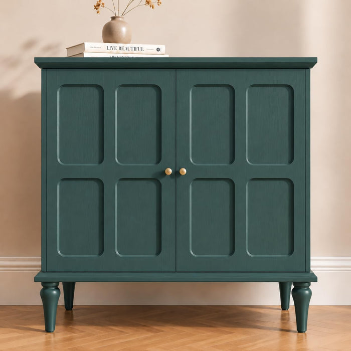 ARTPOWER Green Sideboard Buffet Cabinet with Storage, Mid-Century Modern Storage Cabinet with 2 Doors and Adjustable Shelves, Accent Style Sideboard for Entryway, Dining Room, Living Room