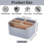 2 Pack Gray Desk Storage Organizer, Desk Organizers and Remote Control Caddy Holder Desktop Pen Pencil Holder Container Box for Bedside Nightstand Desktop Coffee Table Office Supplies