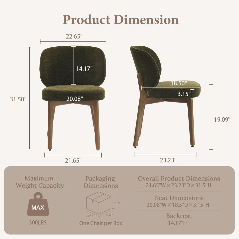 YOUNUOKE Single Dining Chair Modern Dining Room Chair Green | Upholstered Che...