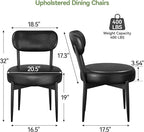 Upholstered Dining Chairs Set of 4, PU Leather Dining Room Chairs with Sturdy Metal Legs, Kitchen Chairs for Dining Room/Kitchen/Restaurant/Hotel, Modern Style, Black