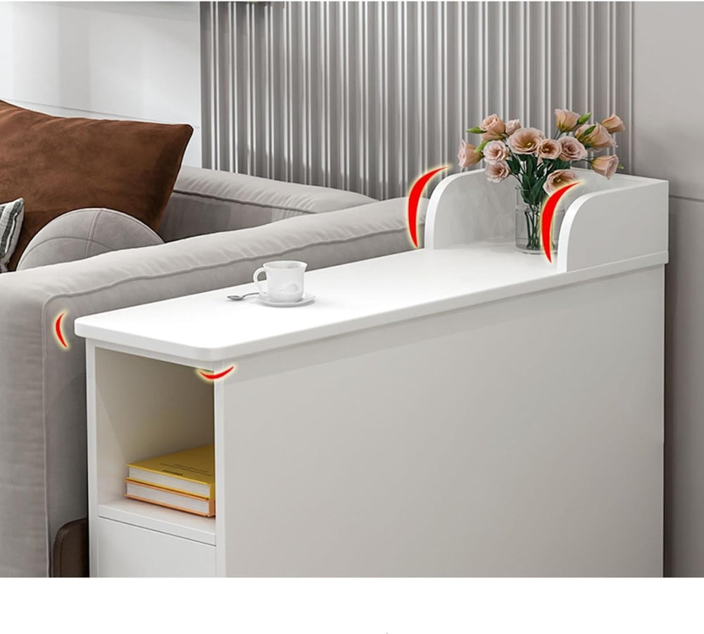 Side Tables Living Room Small Side Table Sofa Sideboard Cabinet Sandwich Narr...