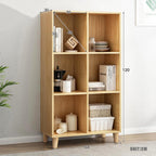 IOTXY Open Cube Low Bookcase - 3-Tier Freestanding Storage Display Cabinet Organizer with Legs for Home Office, 6-Cubes Open Shelf Short Bookshelf, Oak