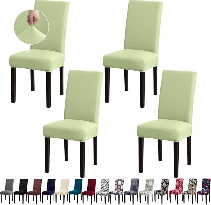 Dining Room Chair Covers - Stretch Kitchen Chair Covers Set of 4, Removable Washable Slipcovers for Home, Hotel, Banquet