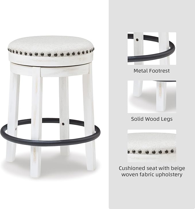 Signature Design by Ashley Valebeck 24" Counter Height Upholstered Swive...