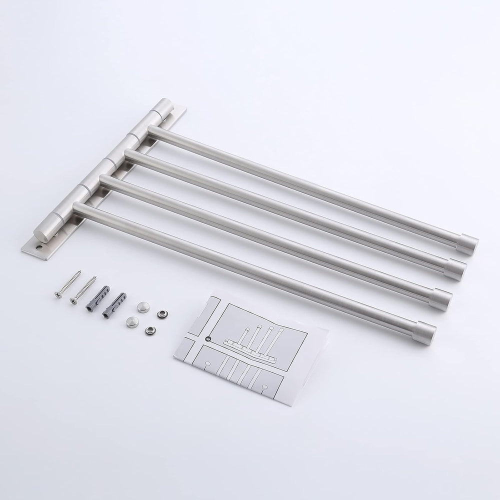 KES Swivel Towel Rack 4-Arm, Bathroom Swivel Towel Bar, Space Saving