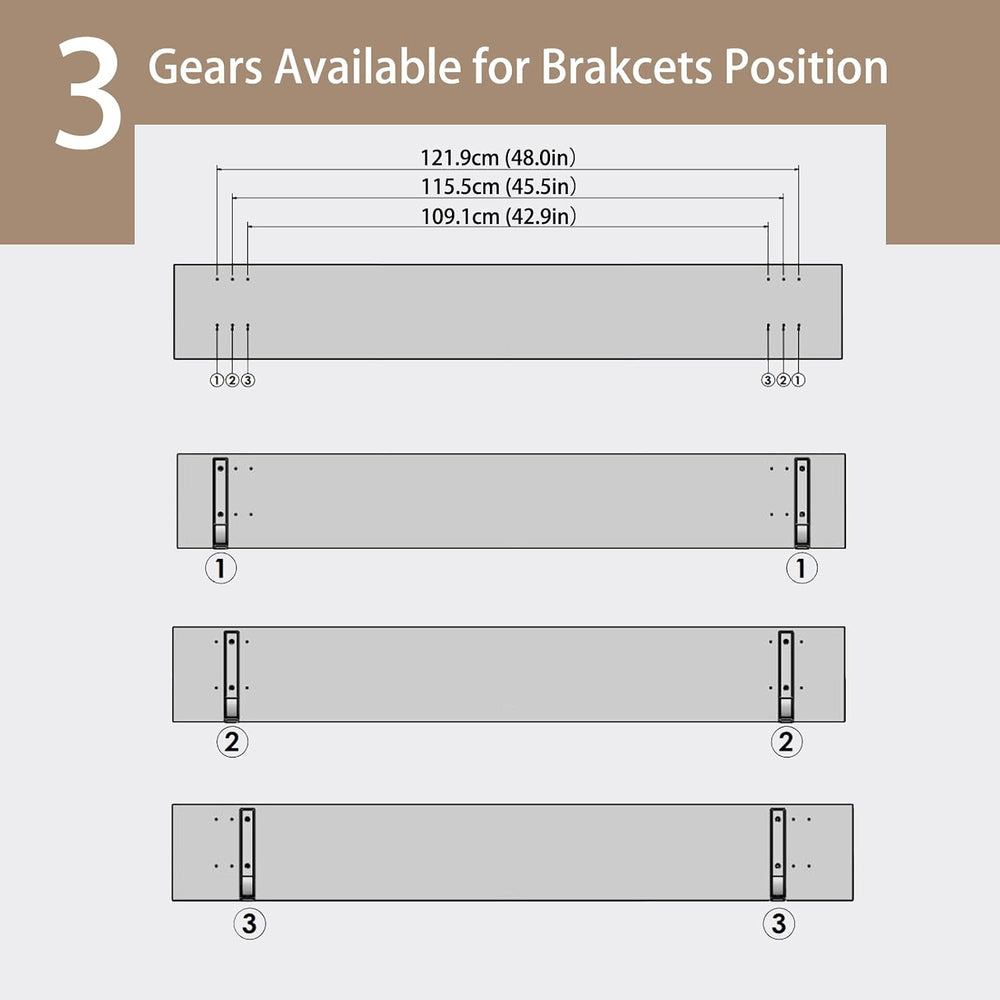 DINZI LVJ Long Wall Shelves, 55.1Inch Wooden Wall Mounted Shelves, Set of 2