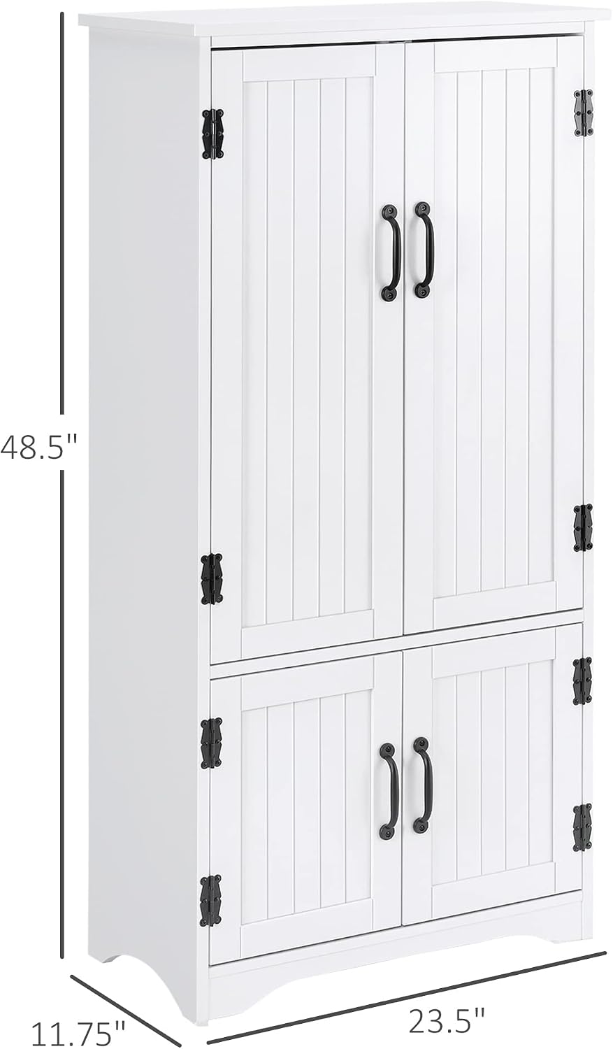 Farmhouse Kitchen Pantry, 48.5 Inch Floor Storage Cabinet, Cupboard Organizer...