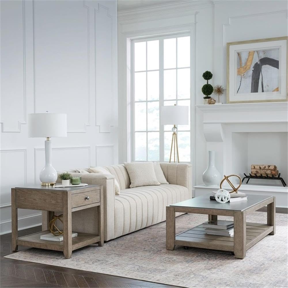 Pemberly Row 3-Piece Coffee Table Set, Rubberwood with Split Heart Cathedral ...