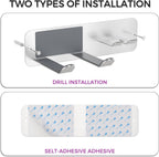 Hair Dryer Holder Wall Mounted, New Upgrade Stainless Steel Self Adhesive Blow Dryer Holder Rack for Dyson Supersonic Hair Dryer,Silver