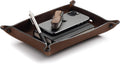 Main Street Forge Leather Valet Tray for Men – Rustic EDC Organizer for Keys, Phone & Wallet – Made in USA – Bootlegger Brown