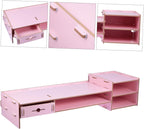 Angoily Creative Pink Monitor Riser Stand with Drawer Multifunctional Desktop Organizer for Office Desk Storage and Computer Display Elevation