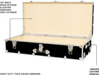 Rhino Trundle Storage Trunk, Under Bed Dorm Footlocker | 44"L x 20"W x 12"H, 42 lb Item Weight, Steel, Durable, Removable, College Dorm, Home Storage, Dorm Room, Hope Chest