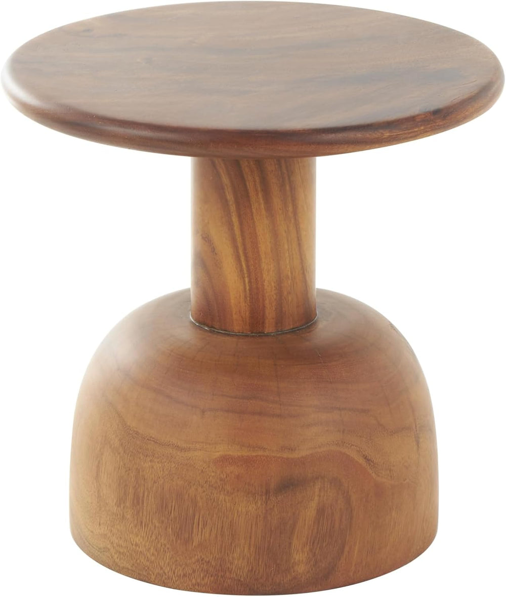Deco 79 Wood Handmade Side End Accent Table End Table with Rounded Block Base...