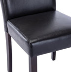 Watson & Whitely Upholstered Dining Chairs Set of 4, Faux Leather Armless Dining Room Chairs with Solid Wood Legs & Back Side Chair for Kitchen, Living Room, Restaurant, Black