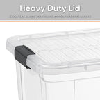 Superio Storage Bins with Lids- 8 Pack, 1.85 Qt Clear Boxes for Organizing, Stackable Plastic Containers- BPA Free, Non-Toxic, Odor Free, Organizer for Home, Office, Dorm