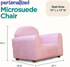 Keet Personalized Toddler Chair, Customize with Name, Soft Microsuede Upholstery, Embroidered Kids Armchair, Sturdy Wooden Frame, Easy to Clean, Ages 2–5, Gift-Ready Toddler Chair for Playrooms.