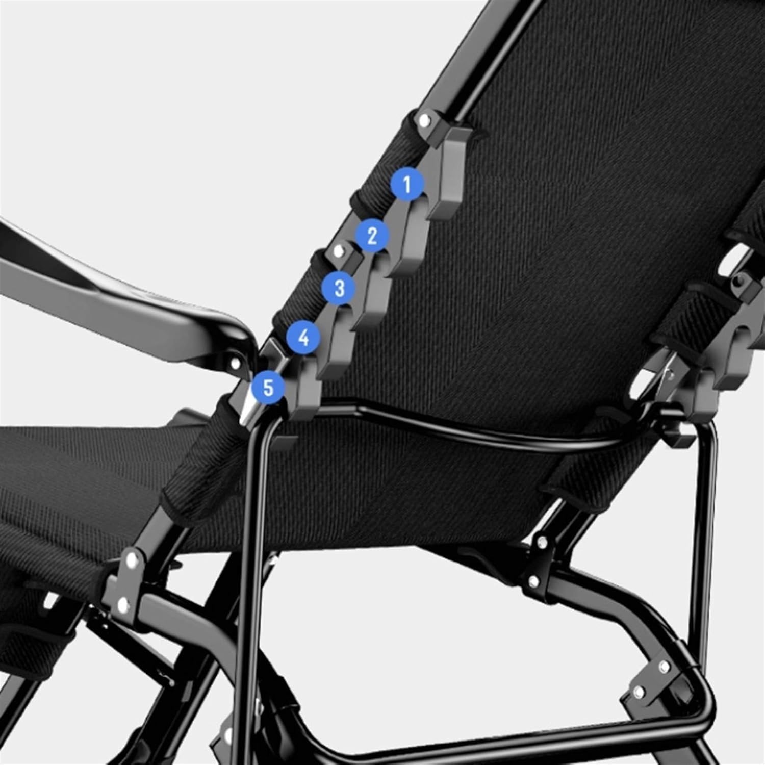 Lounge Reclining Chairs with A Detachable Head Pillow for Extra Comfort for Gardens Patios and Balconies(Black)