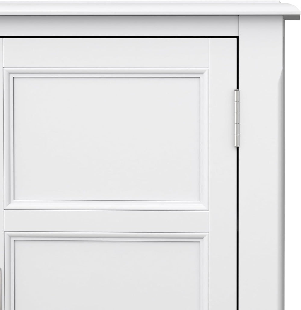 SIMPLIHOME Burlington 30" Wide Solid Wood Cabinet in White