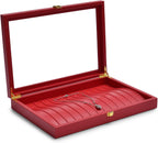 Oirlv Luxury Leather Necklace Bracelet Organizer Tray with Acrylic Lid Jewelry Display Case Drawer Insert Jewelry Organizer for women