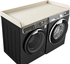 Kaboon Washer Dryer Countertop, Melamine Countertop with Edge Rails - 27.5" Depth x 54" Width Laundry Room Organization, Beige Leather