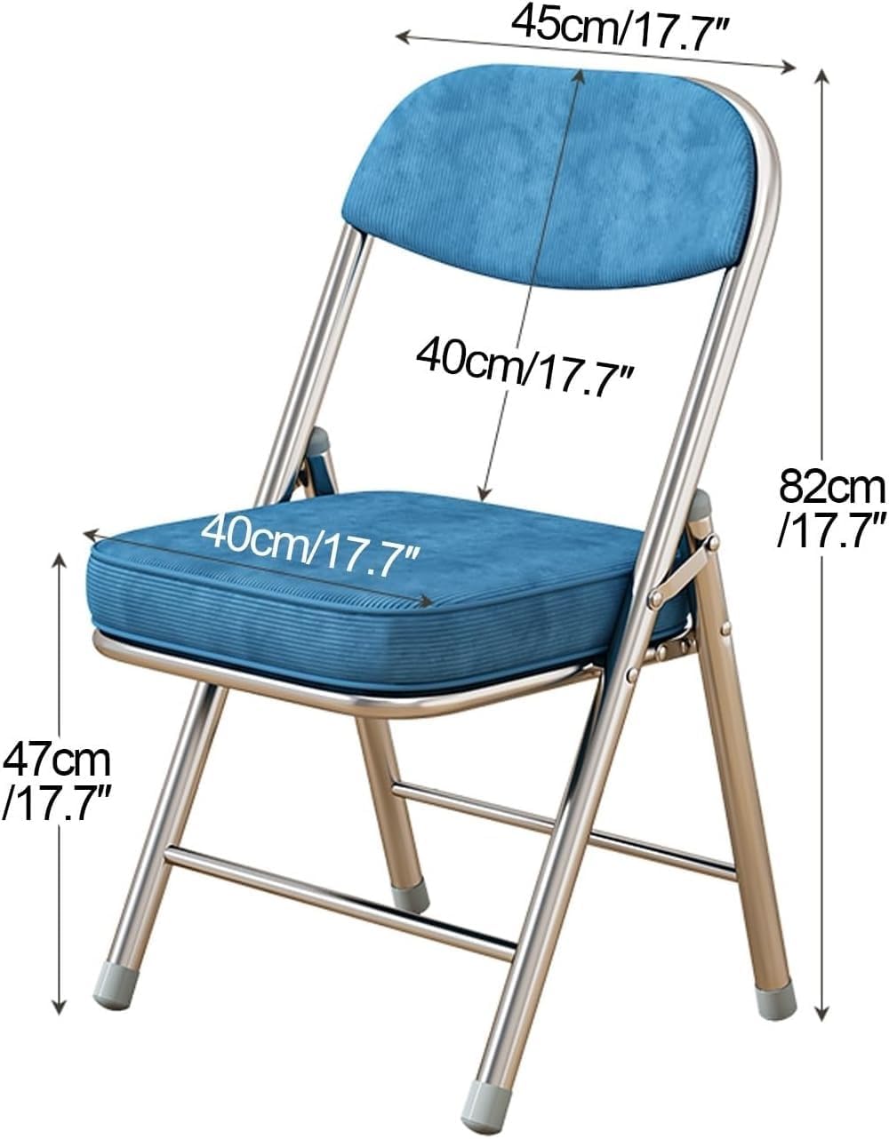 Portable Metal Fabric Padded Folding Chairs for Home, Outdoor, and Office Use with Contoured Backrest,(Red)