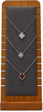 Oirlv Solid Wood Necklace Organizer Showcase Necklace Display Stand Jewelry Display Holder (Grey)