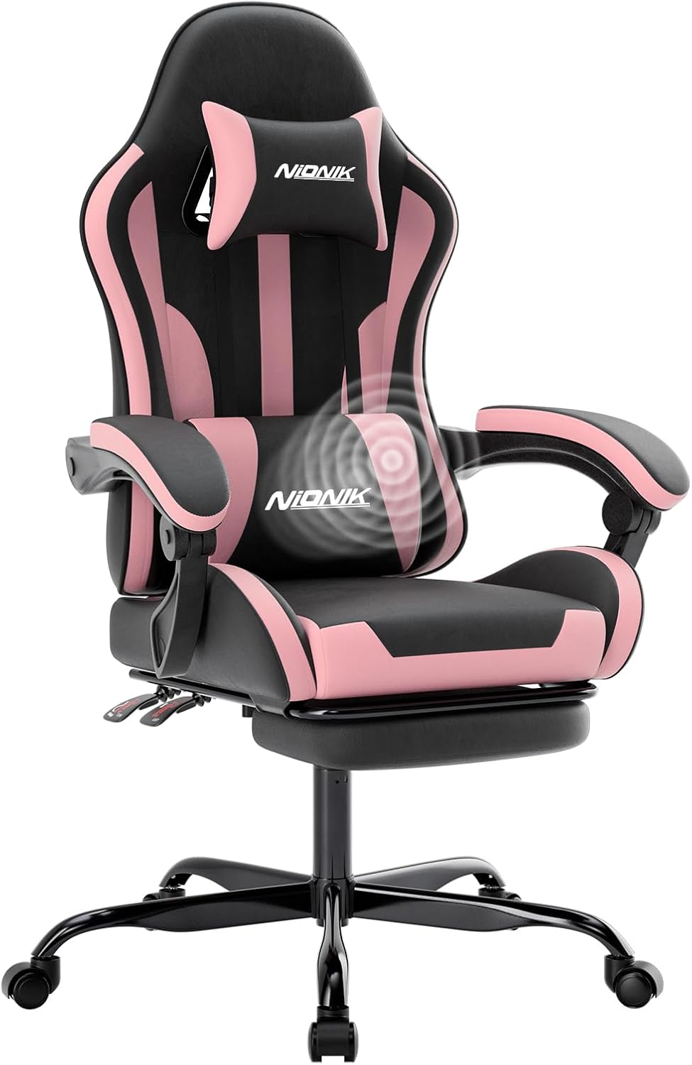 Gaming Chair, Ergonomic Computer Chair with Footrest and Lumbar Support, Heig...