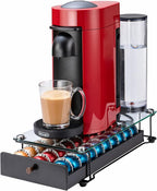 Rice rat Vertuo Capsule Holder Drawer for Nespresso With Glass (Class-30 Pods)