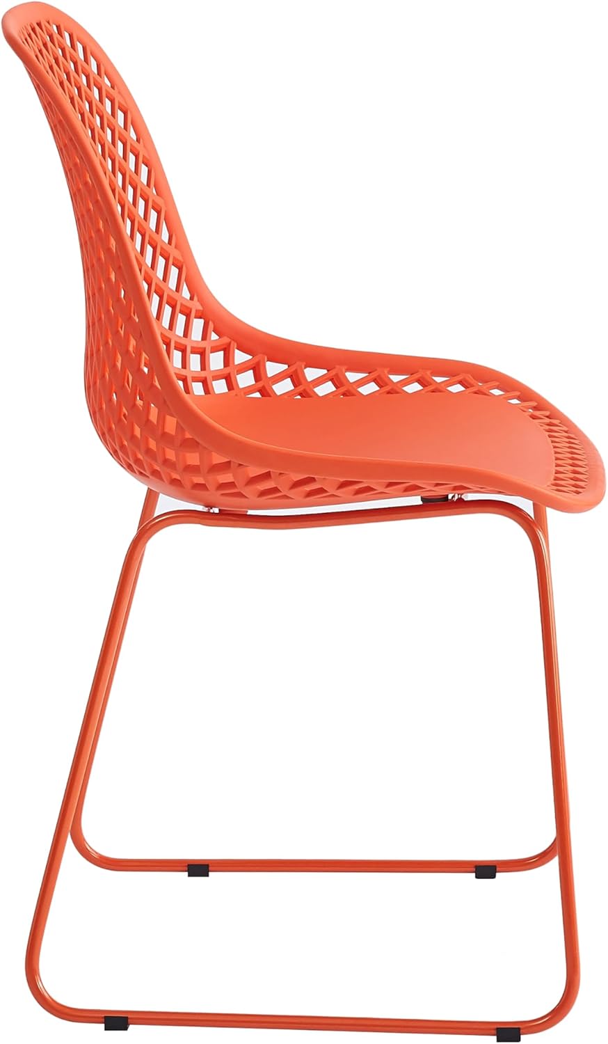 Modern Dining Chairs Set of 2, Stable Plastic Kitchen Chairs with Metal Sled ...