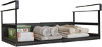 Expandable Under Cabinet Shelf Organizer with 1.25 Inches Thick Clips, Heavy Duty Extendable Under Shelf Storage Basket for Pantry or Laundry Room, Black, 1 Pack, Interior: 5.7" H x 8.54" D