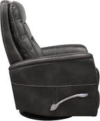 Parker Living Gemini - Flint Swivel Glider Recliner Chair with 90% Polyester, 10% PU Upholstery, Comfortable Nursery Recliner, Nursing Armchair with Smooth Reclining