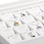 Oirlv White Jewelry Organizer Box with Acrylic Lid Ring Display Storage Case Jewelry Box for Women