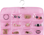 Bloss Valentines Day Gifts for Her,Pink Hanging Jewelry Organizer with 80 Pockets Jewelry Organizers and Storage, Earring Organizer Holder For Jewelry Earring Storage Dating Gifts for Wowen
