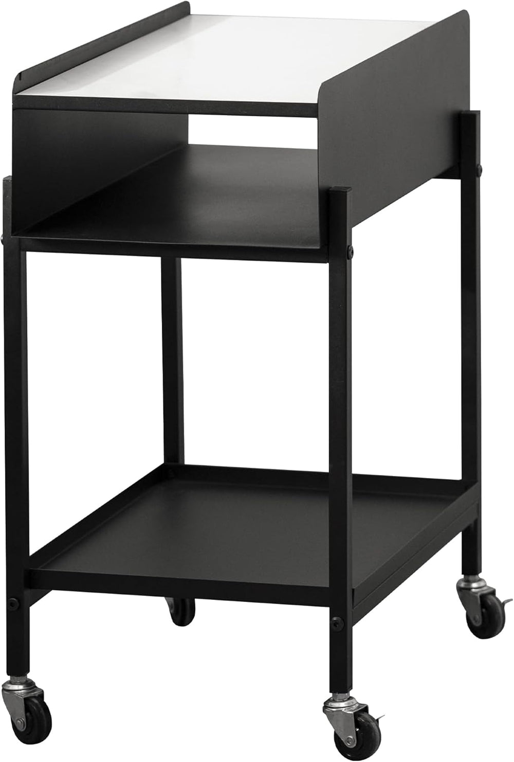 Bedside Table with Wheels Rolling Nightstand 3-Tier Sofa Side Table Modern En...
