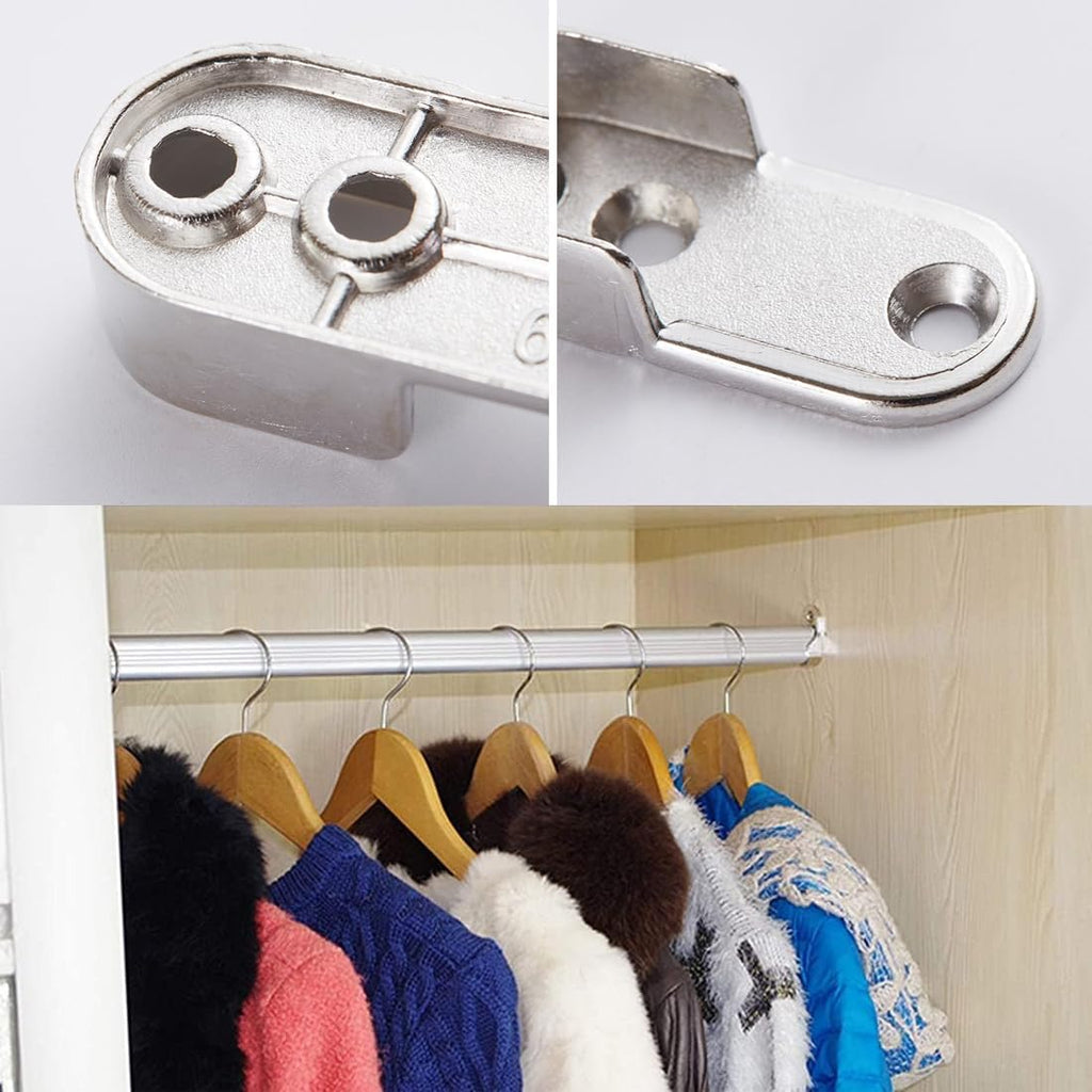 Oval Silver Tube Holder for Wardrobe - Adjustable Clothes Organizer Elegant Design and Modern Style - Storage Accessory for Standard Size Wardrobes