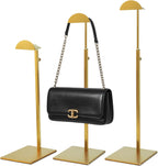 Purse Display Stand 3PCS More Thickened Base Handbag Rack for Bag Organizer Stainless Steel Adjustable Height Home Store Boutique Counter Vendors (Titanium Color)