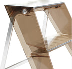 Home Folding Ladder Frame Indoor (Brown) Multi Functional Thick Folding Ladder Stool Simple Creative Anti Slip Plastic Edge Table Ladder Frame