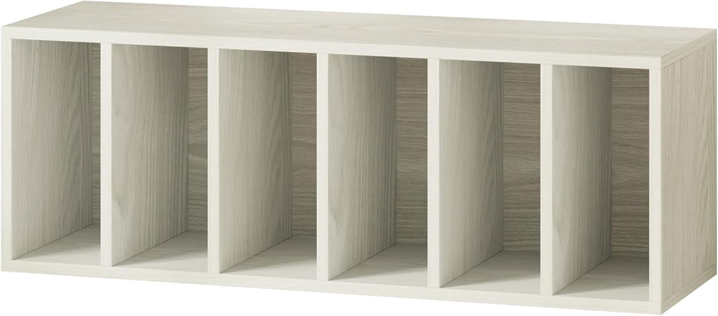 IOTXY DIY Modular Cube Bookcase - CubeXY Customizable Stackable Expandable Basic Shelving Units, 6-Cube Wooden Open Bookshelf with Removable Shelves for Books Organizer, Oak