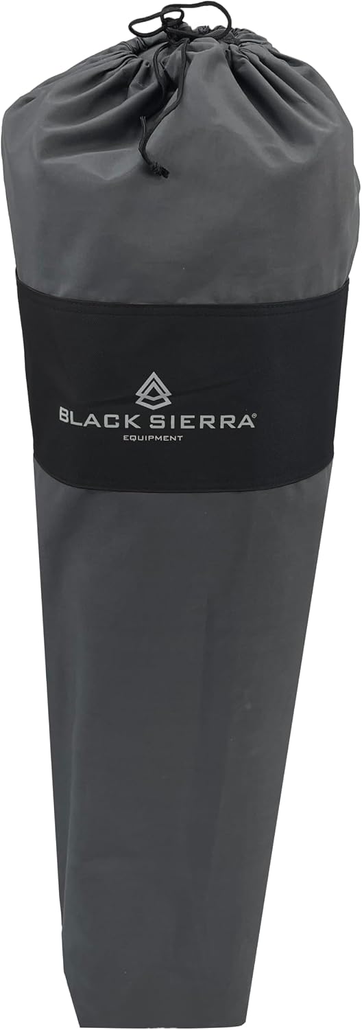 Black Sierra Plush XL Padded Camping Chair for Adults, Oversized Heavy Duty F...