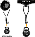 MIKEDE Strong Magnetic Hooks, 120LB Swivel Magnetic Hooks Cruise, Black Neodymium Magnet Hooks Heavy Duty for Hanging, Grill, Cruise Cabins, Refrigerator, Grill, Kitchen, Locker - Pack of 12