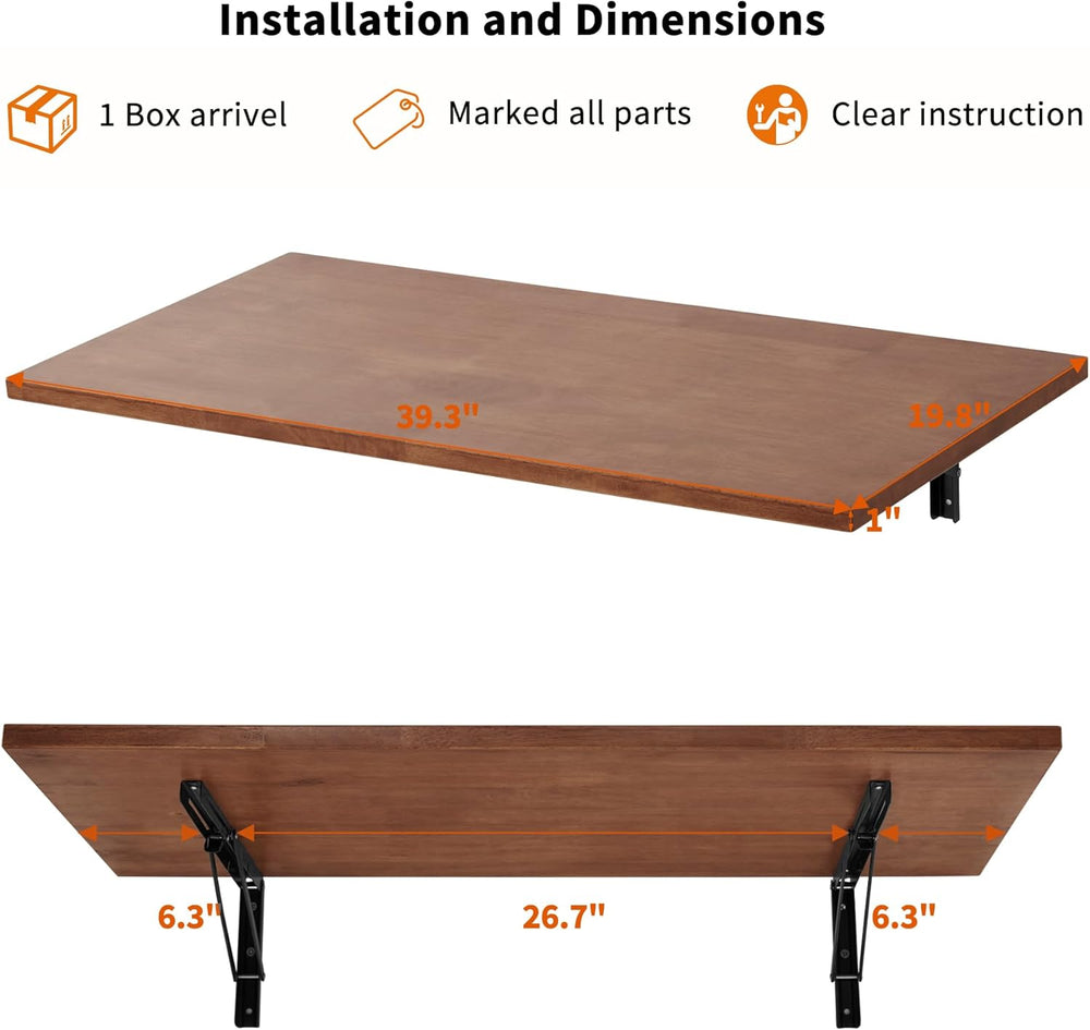 MCombo Wall Mounted Workbench with Solid Wooden Tabletop for Garage, Laundry,...