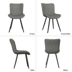 Dining Chair Set of 4 PU Leather Dining Room Chairs Upholstered Comfy Dining Chairs Modern Kitchen Armless Side Chair with Sturdy Metal Legs,Grey