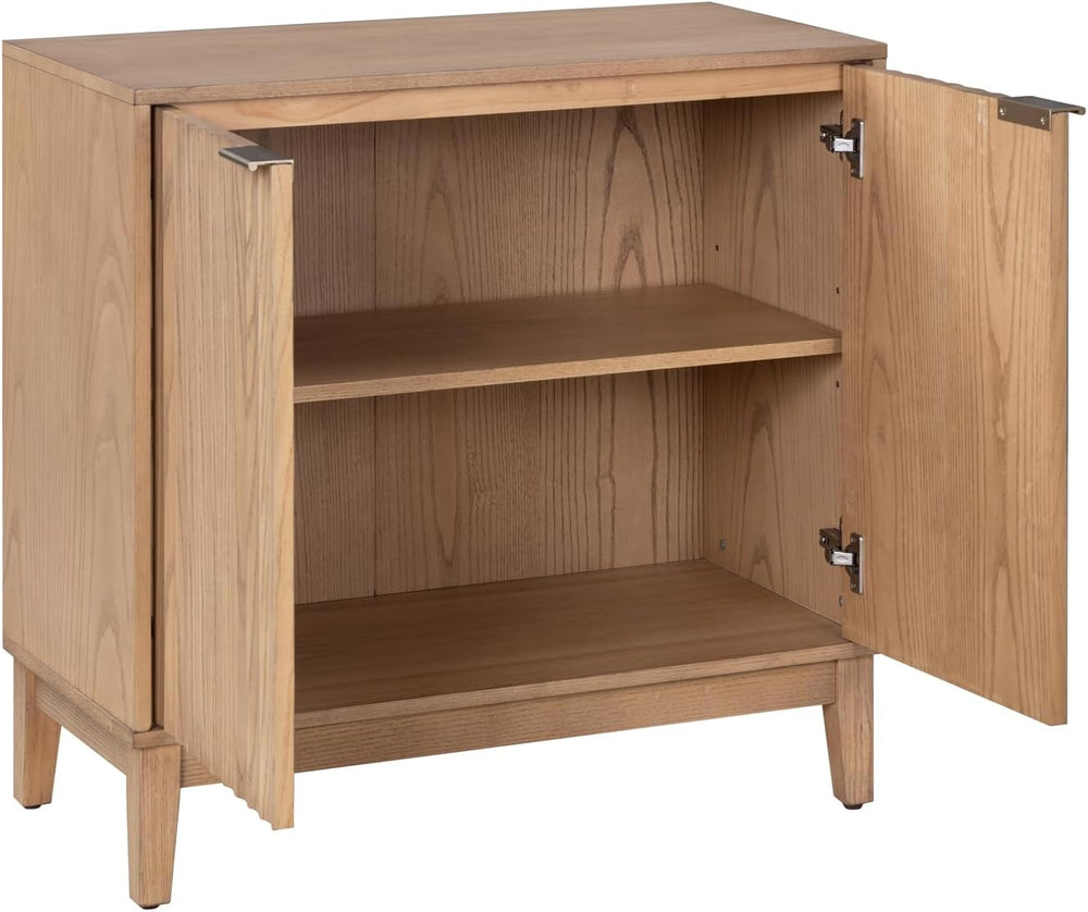 Modern Fluted Accent Credenza - Sideboard Buffet Cabinet with Doors & Adj...