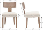 chairus Farmhouse Dining Chairs Set of 2, Upholstered Accent Chairs with Natural T-Shape Wood Back Armless Kitchen Chairs with Soft Pad, Linen Beige